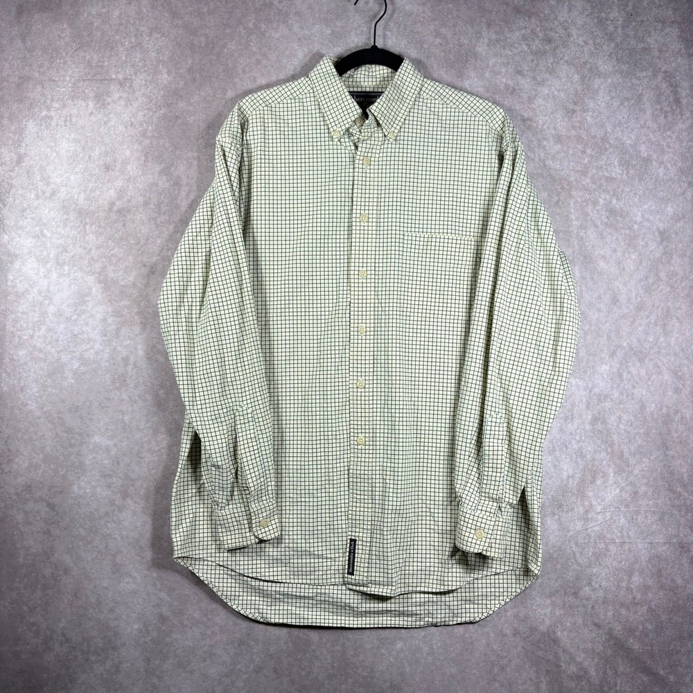 Vintage 90s Abercrombie & Fitch Shirt Men Small Yellow Checkered Button Down Y2K